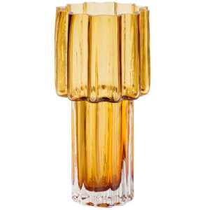Kave Home Oranžová skleněná váza Cristila 30 cm