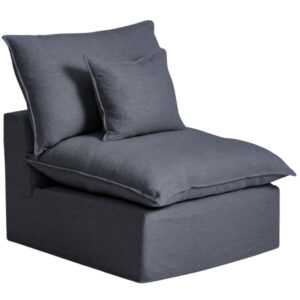 Kave Home Tmavě šedé křeslo Anarela 90 cm s odnímatelným potahem