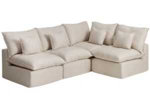 Kave Home Béžová rohová pohovka Anarela 287 cm s odnímatelným potahem