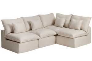 Kave Home Béžová rohová pohovka Anarela 287 cm s odnímatelným potahem