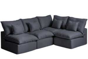 Kave Home Tmavě šedá rohová pohovka Anarela 287 cm s odnímatelným potahem