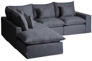 Kave Home Tmavě šedá rohová pohovka Anarela 307 cm s odnímatelným potahem