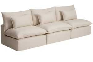 Kave Home Béžová modulární pohovka Anarela 330 cm s odnímatelným potahem