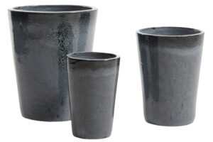 Kave Home Set tří modrých zahradních květináčů Rotja ⌀ 26/35/47 cm