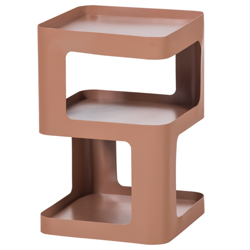 WOOOD Růžový kovový odkládací stolek Riv 35 x 35 cm
