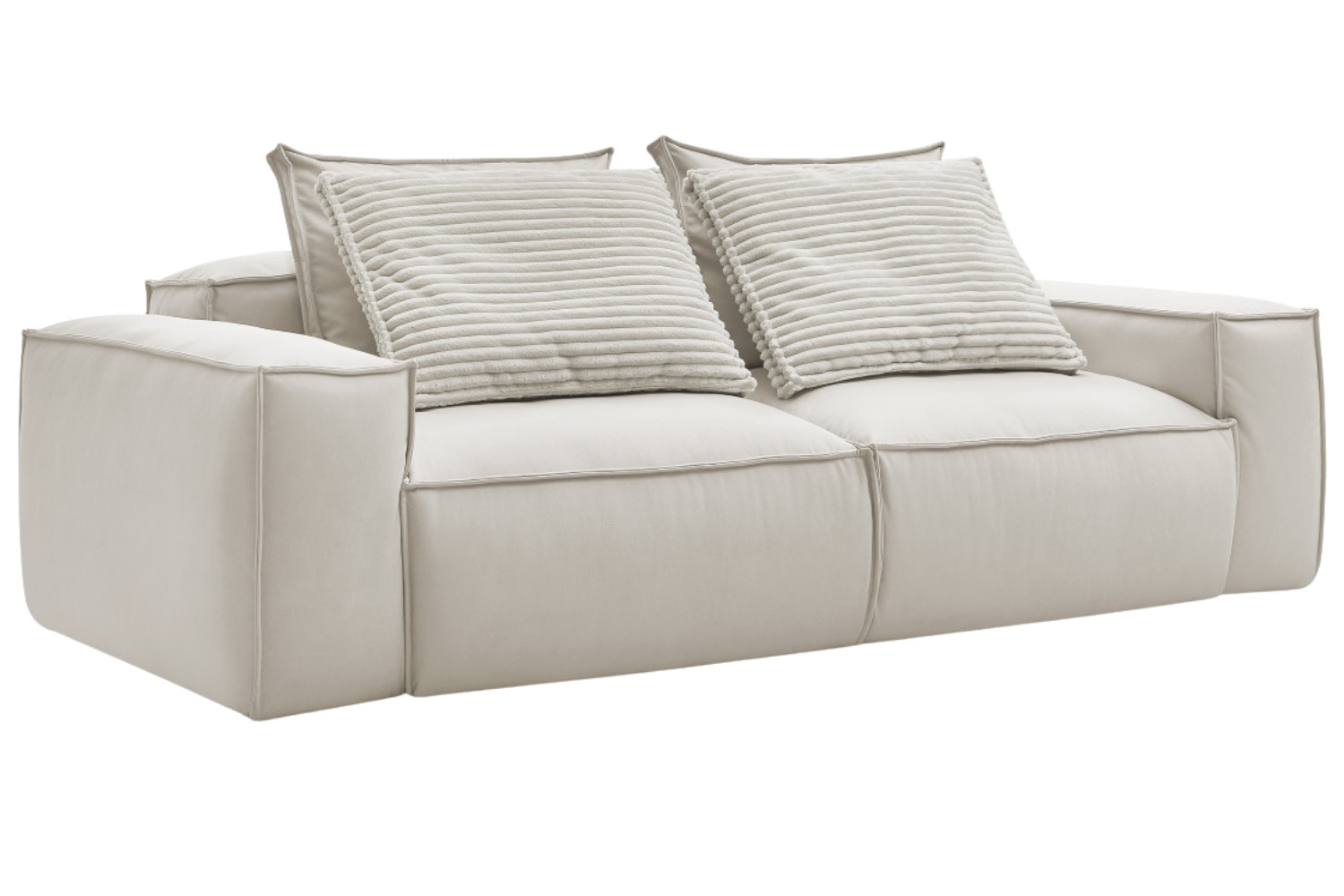 Bobochic Paris Béžová koženková trojmístná pohovka Boheme 260 cm