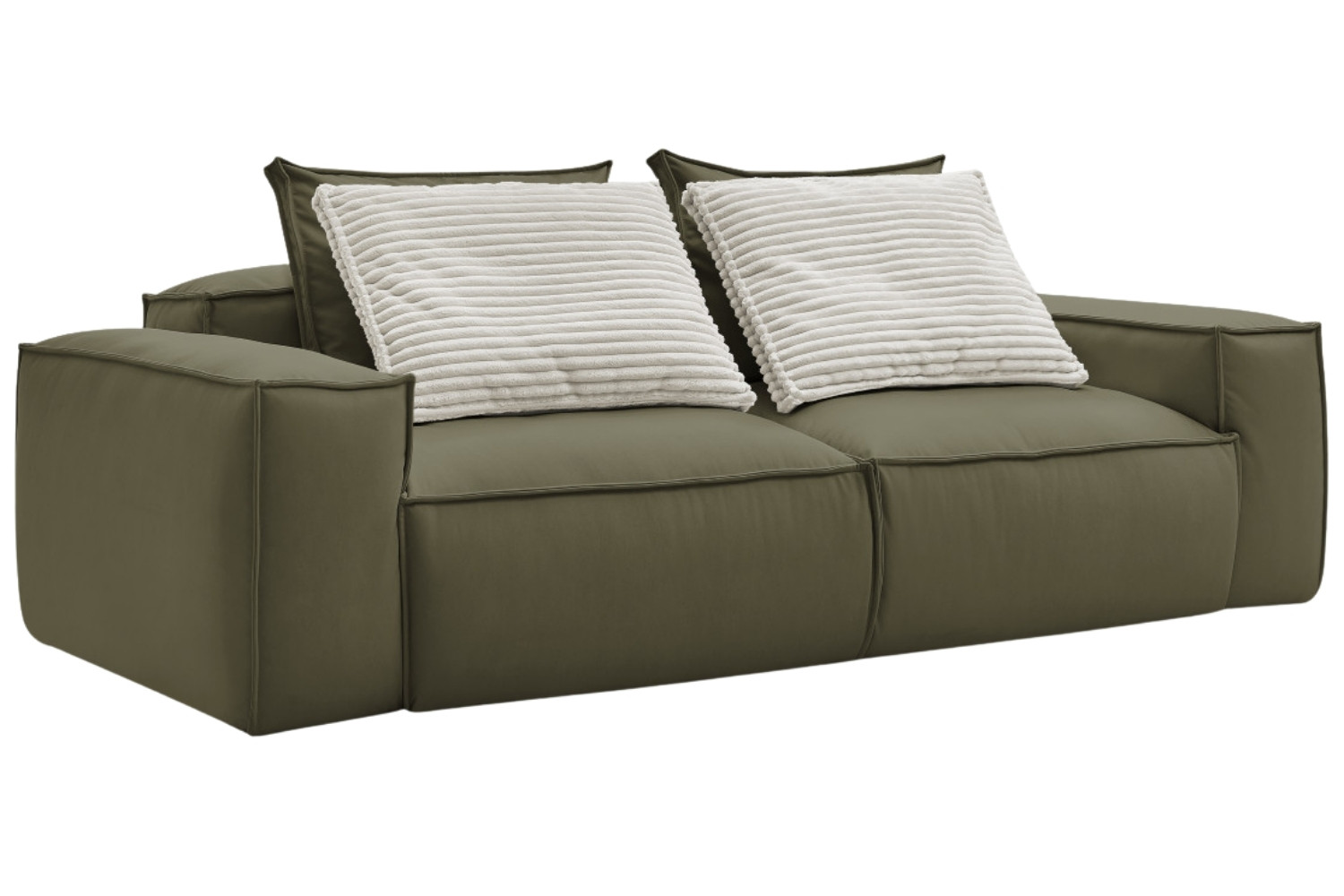 Bobochic Paris Zelená koženková trojmístná pohovka Boheme 260 cm