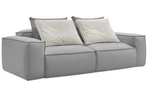 Bobochic Paris Světle šedá koženková trojmístná pohovka Boheme 260 cm