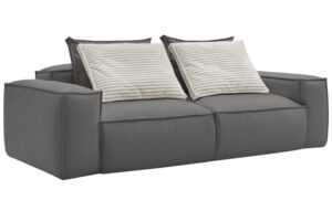 Bobochic Paris Tmavě šedá koženková trojmístná pohovka Boheme 260 cm