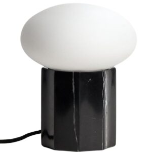 Kave Home Černá mramorová stolní lampa Idela Ø16 cm