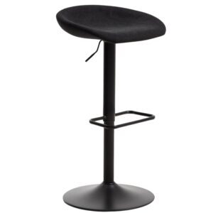 Kave Home Černá čalouněná barová židle Danua 58-82 cm