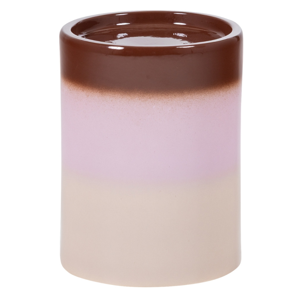 WOOOD Růžovo-hnědý keramický odkládací stolek Ollo ø 35 cm