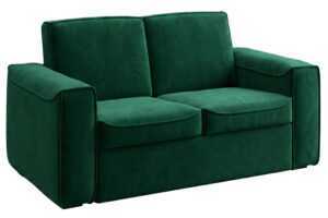 Mesonica Zelená sametová rozkládací pohovka Muno 152 cm