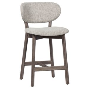 WOOOD Béžová barová židle Udar 65 cm s tmavou dubovou podnoží