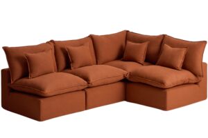 Kave Home Terakotová rohová pohovka Anarela 287 cm s odnímatelným potahem
