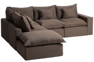 Kave Home Hnědá rohová pohovka Anarela 307 cm s odnímatelným potahem