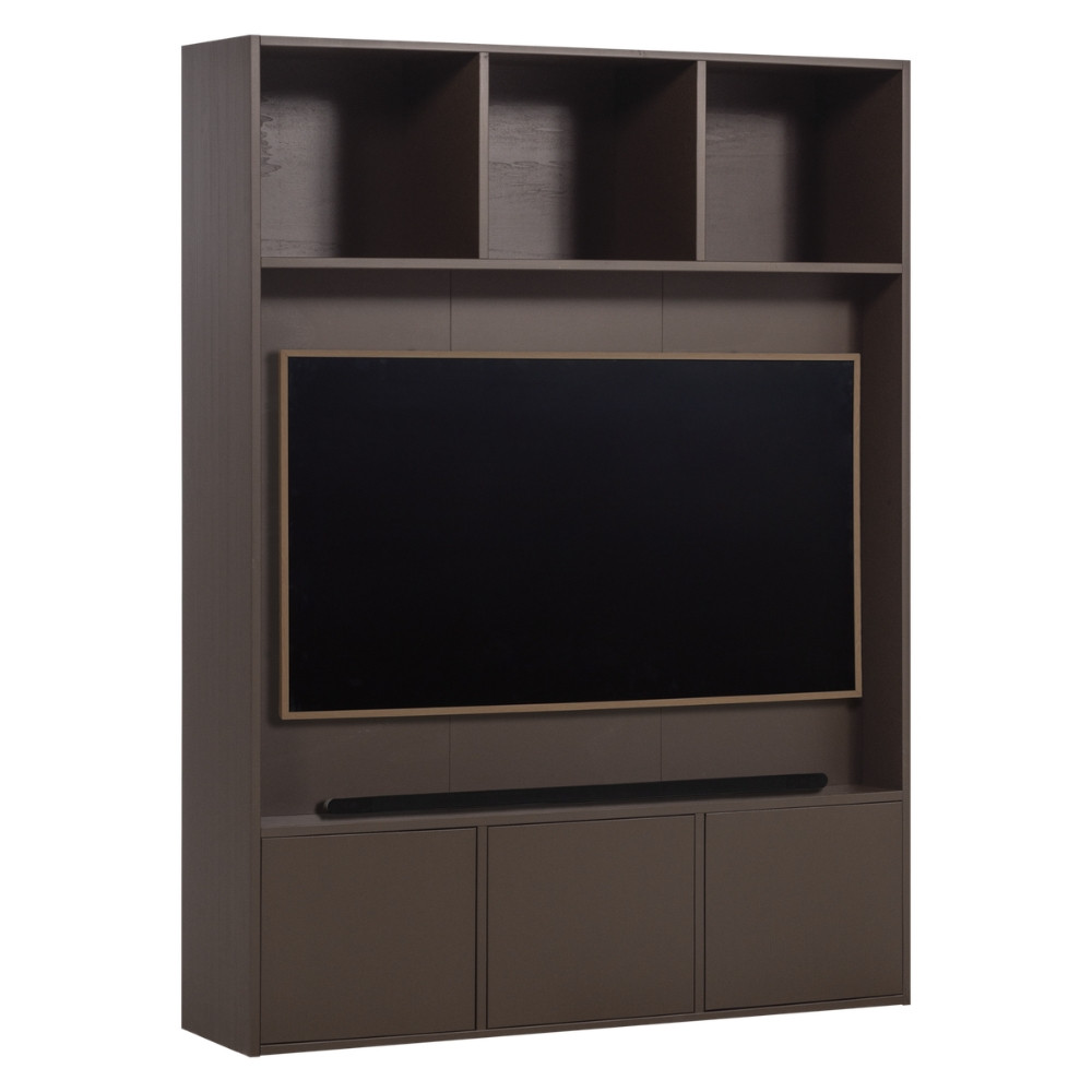 WOOOD Hnědá dřevěná TV stěna Meggy 215 x 160 cm