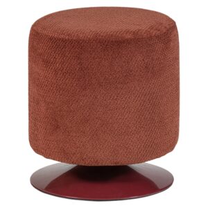 WOOOD Červený bouclé otočný taburet Islen ø 39 cm