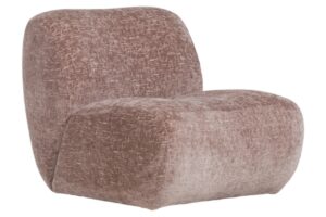 WOOOD Růžové sametové křeslo Nomu