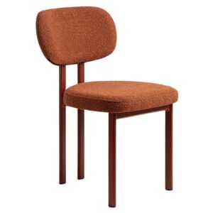 Micadoni Terakotově oranžová bouclé jídelní židle Sam