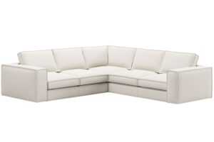 Micadoni Bílá rohová pohovka Pola 284 cm