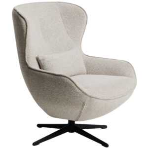 Kave Home Béžové čalouněné otočné křeslo Sorile