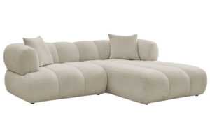 Bobochic Paris Béžová bouclé rohová pohovka Pamira 253 cm