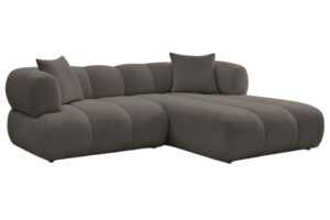 Bobochic Paris Hnědá bouclé rohová pohovka Pamira 253 cm