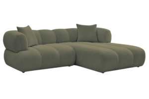 Bobochic Paris Zelená bouclé rohová pohovka Pamira 253 cm