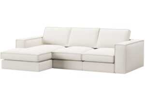 Micadoni Bílá rohová pohovka Pola 284 cm