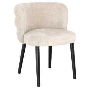 Bizzotto Béžová čalouněná jídelní židle Ilma s černou podnoží