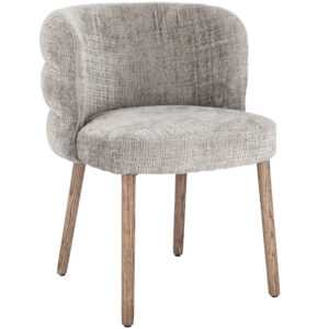 Bizzotto Šedá čalouněná jídelní židle Ilma s dubovou podnoží