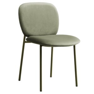 Micadoni Zelená sametová jídelní židle Caroline