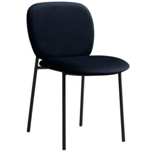 Micadoni Černá sametová jídelní židle Caroline