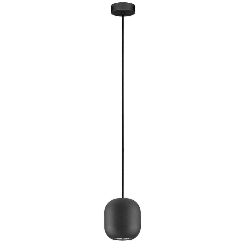Nova Luce Černé kovové závěsné světlo Marlin 12 cm