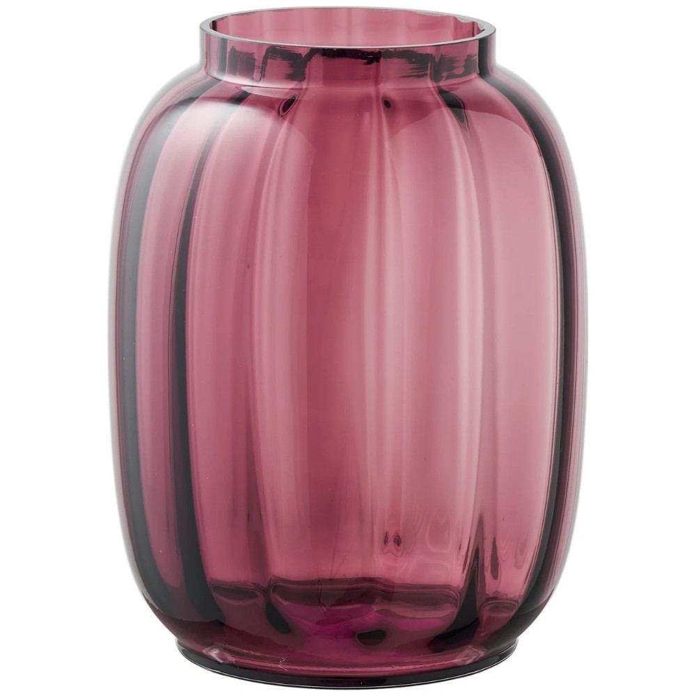 Nordic Living Růžová skleněná váza Zia 21 cm
