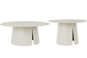Bizzotto Krémový set dvou zahradních stolků Bryan 70/90 cm