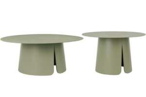 Bizzotto Zelený set dvou zahradních stolků Bryan 70/90 cm