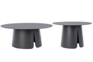 Bizzotto Šedý set dvou zahradních stolků Bryan 70/90 cm