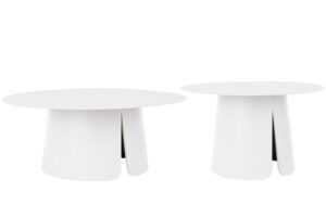 Bizzotto Bílý set dvou zahradních stolků Bryan 70/90 cm