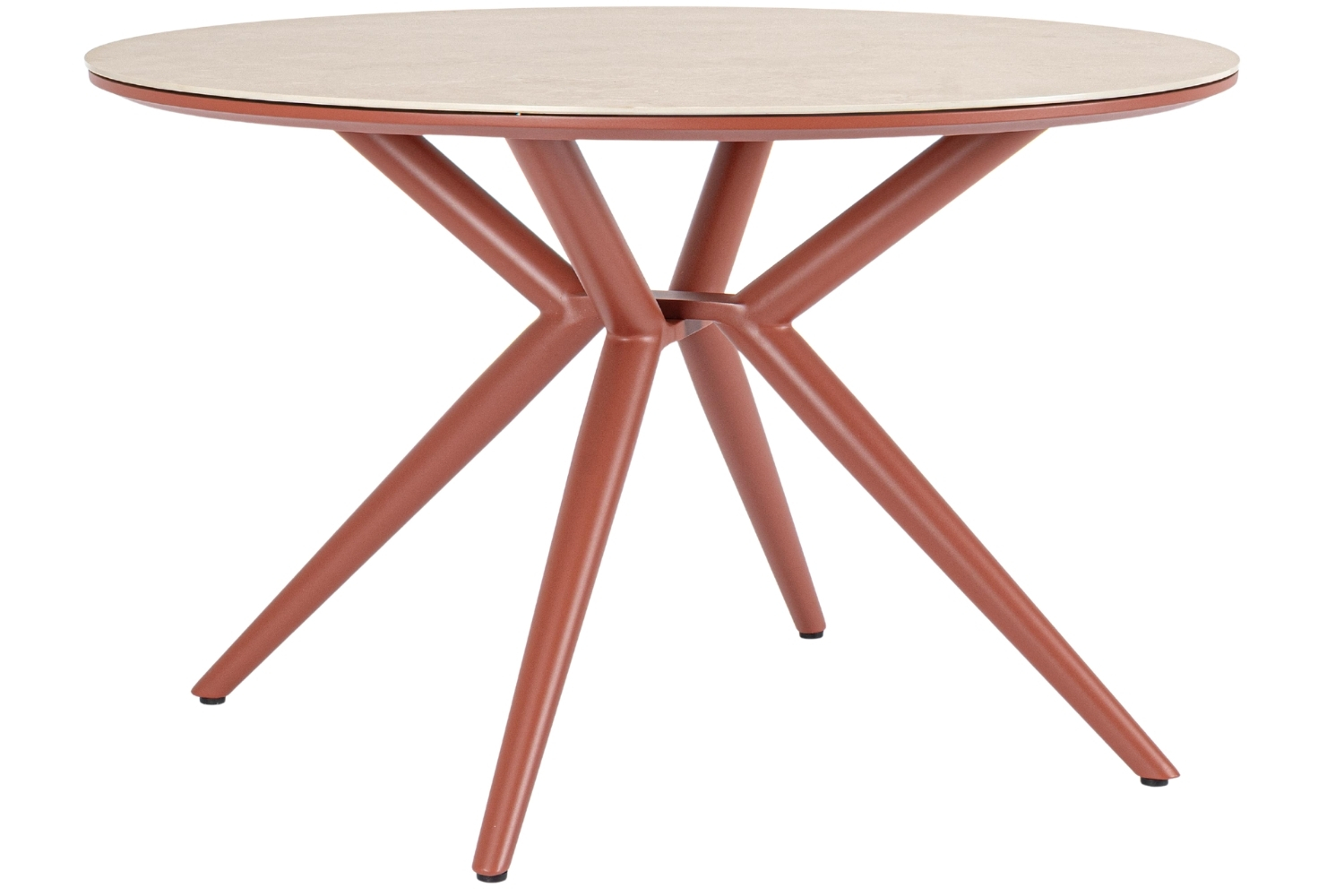 Bizzotto Červeno-béžový zahradní jídelní stůl Cabas Ø120 cm