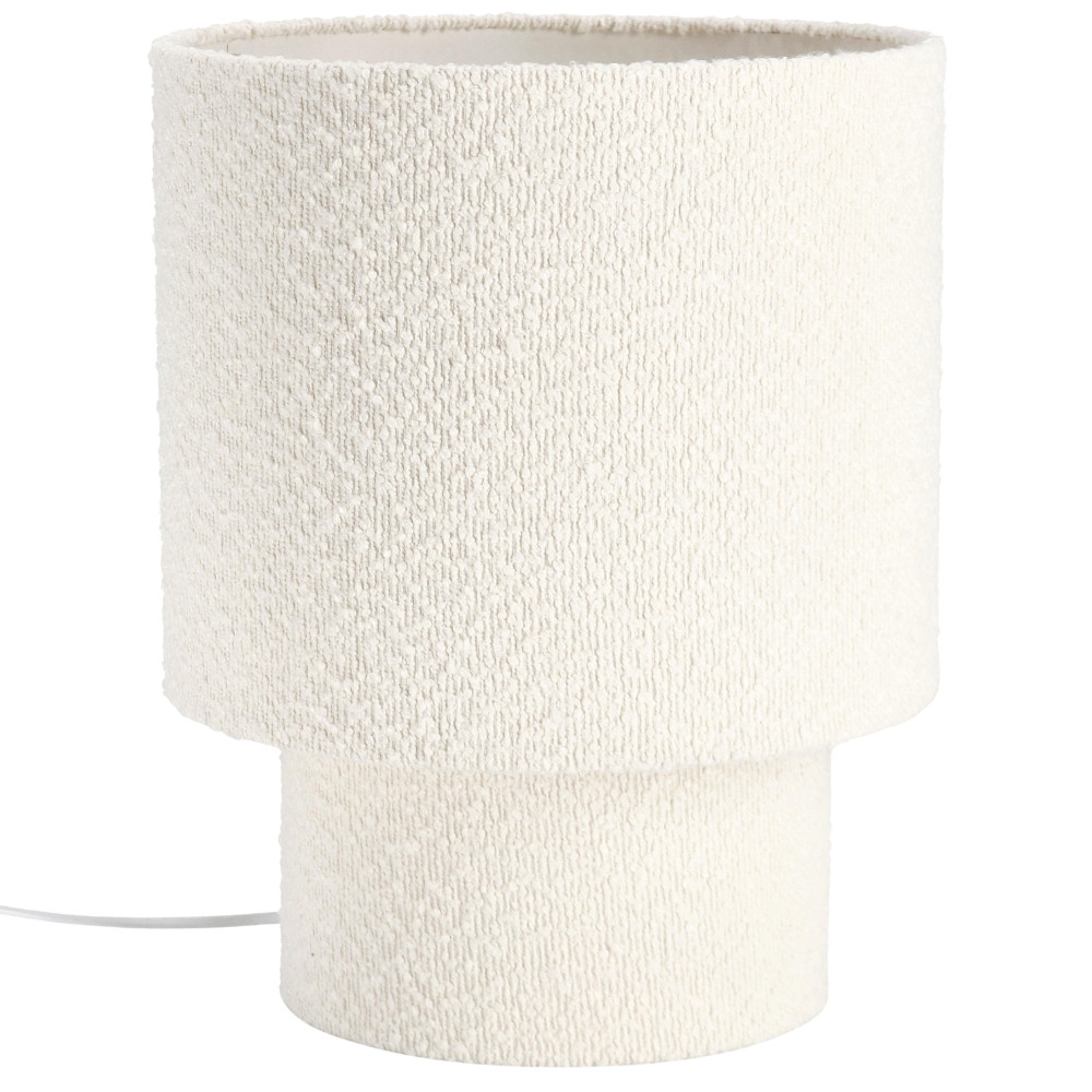 Bizzotto Bílá bouclé stolní lampa Radha