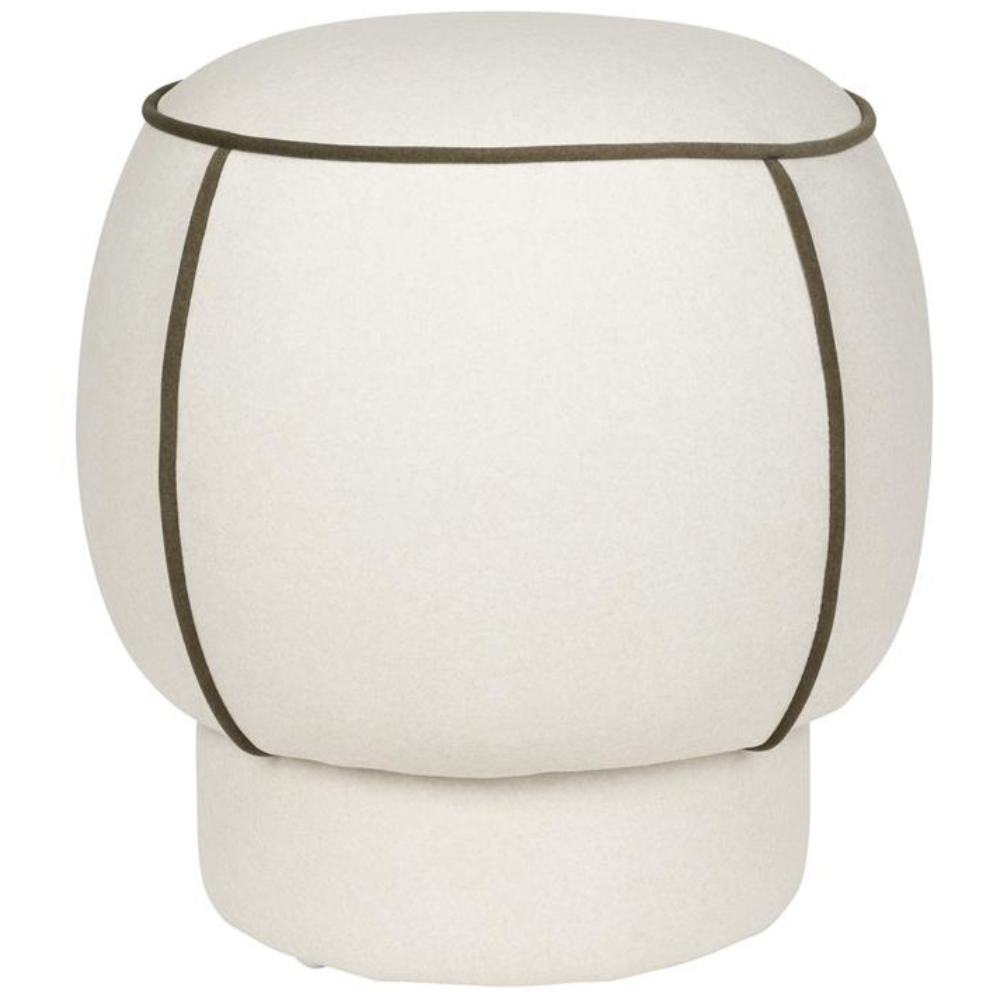 White Label Bílý čalouněný taburet MARINA 48 cm