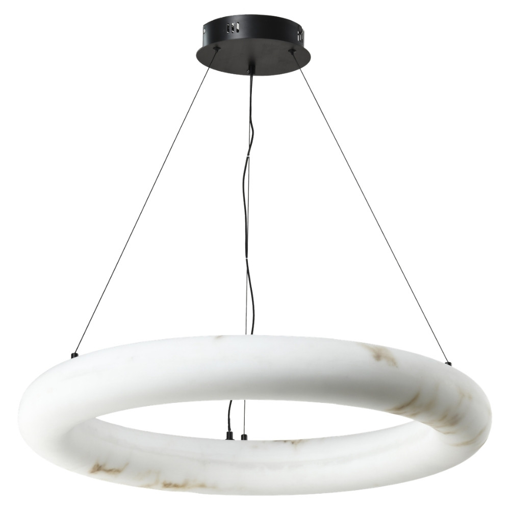 Bílé závěsné LED světlo Richmond Solmira Ø80 cm