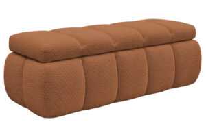 Bobochic Paris Terakotově oranžová bouclé lavice Denali 144 cm s úložným prostorem