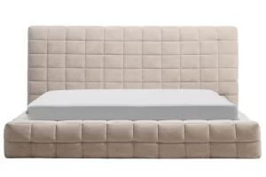 Kave Home Béžová dvoulůžková postel Luiana 180 x 200 cm s odnímatelným potahem