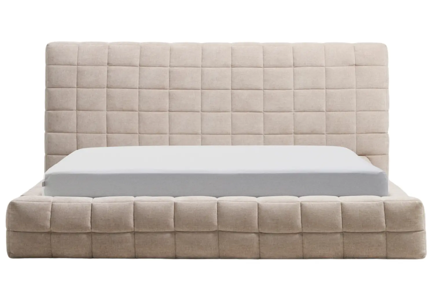 Kave Home Béžová dvoulůžková postel Luiana 180 x 200 cm s odnímatelným potahem