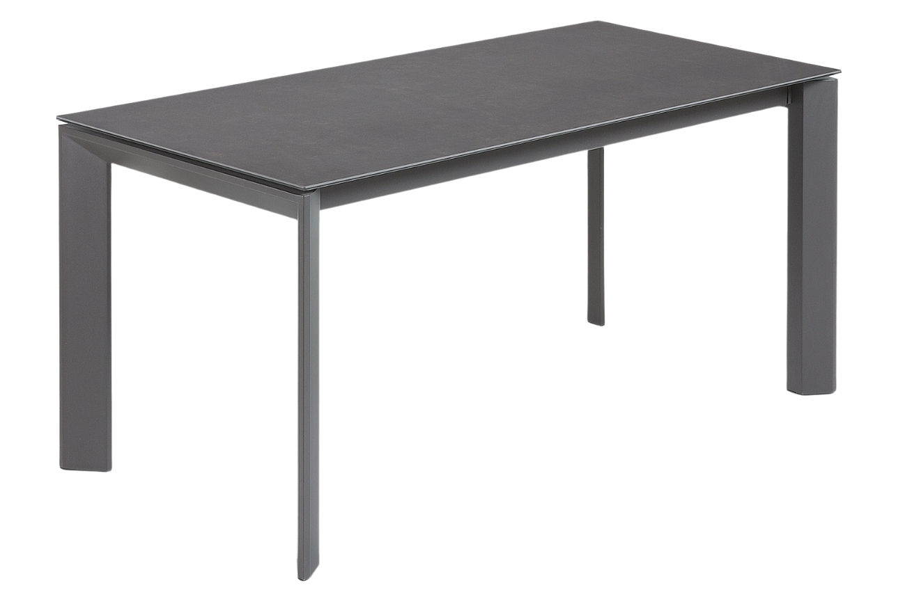 Kave Home Antracitově černý keramický rozkládací jídelní stůl Axis I. 160/220 x 90 cm