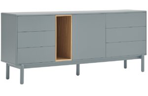 Modrošedá lakovaná komoda Teulat Corvo 180 x 40 cm