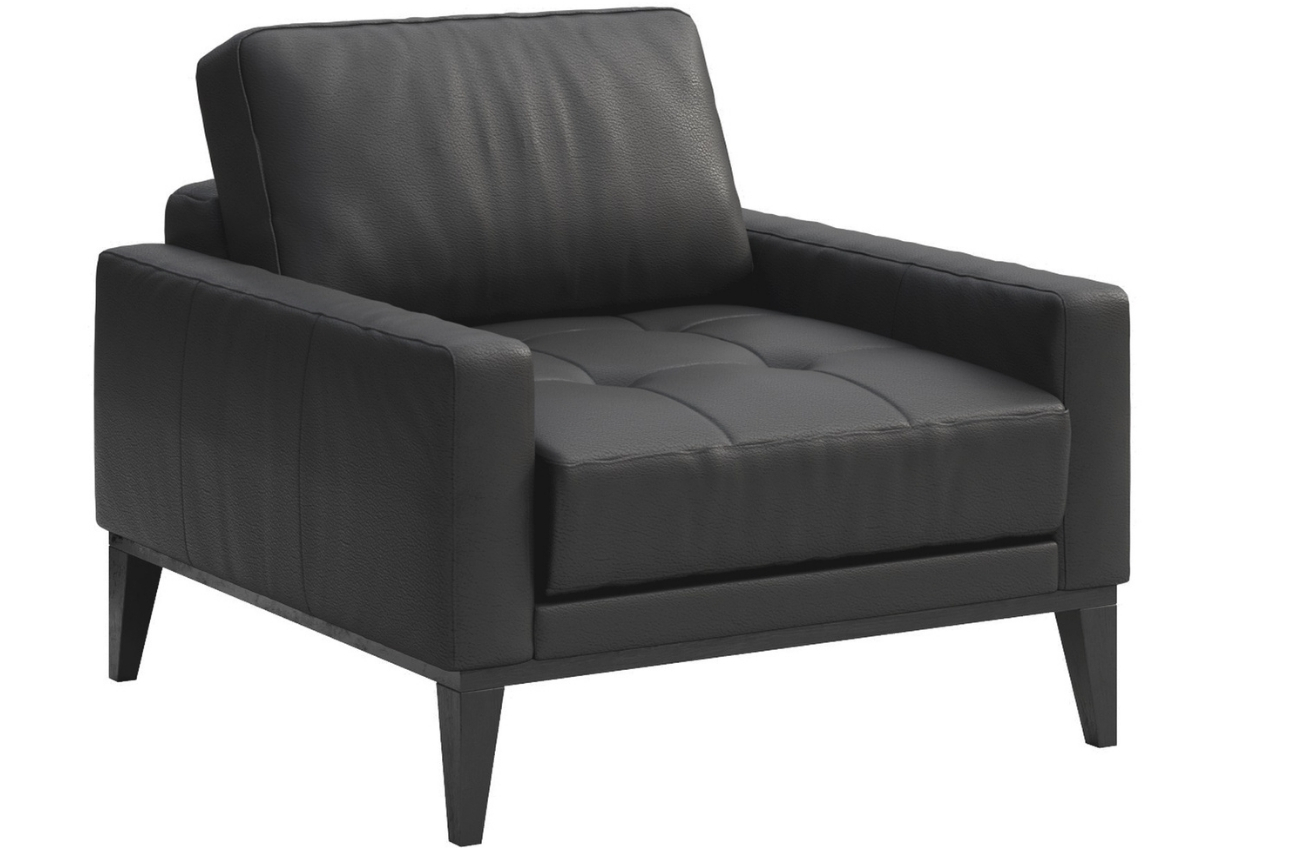 Mesonica Tmavě šedé kožené křeslo Musso Tufted